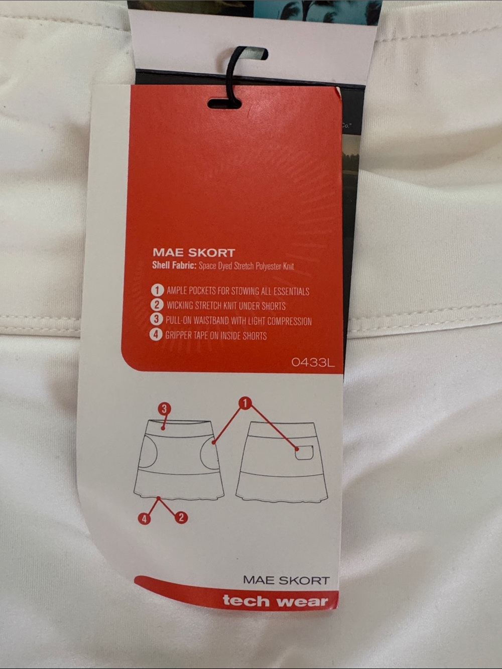 Zero Restriction Women's White Mae Skort Tennis Athletic Skirt Size M New w Tags - Picture 4 of 9